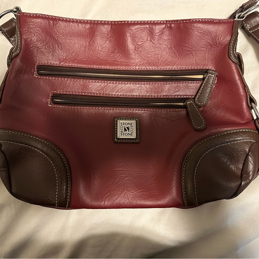 Stone & Co. Red and Brown Crossbody Bag